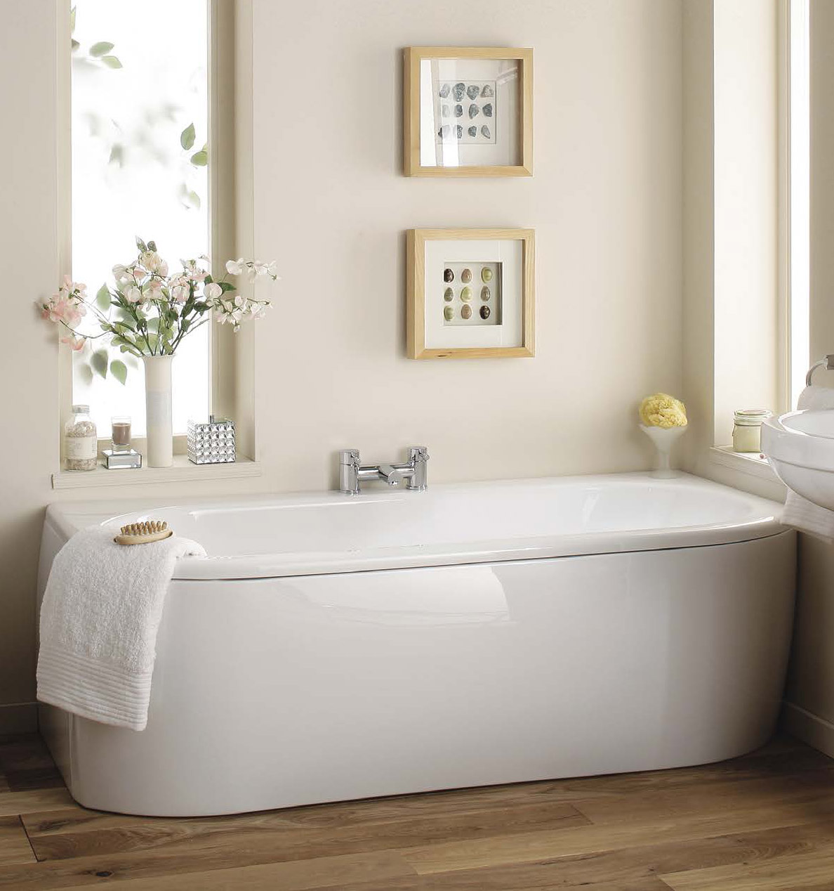 The D Shape Back To Wall Double Ended Bath from VIP Bathrooms - from only 222.99 GBP!
